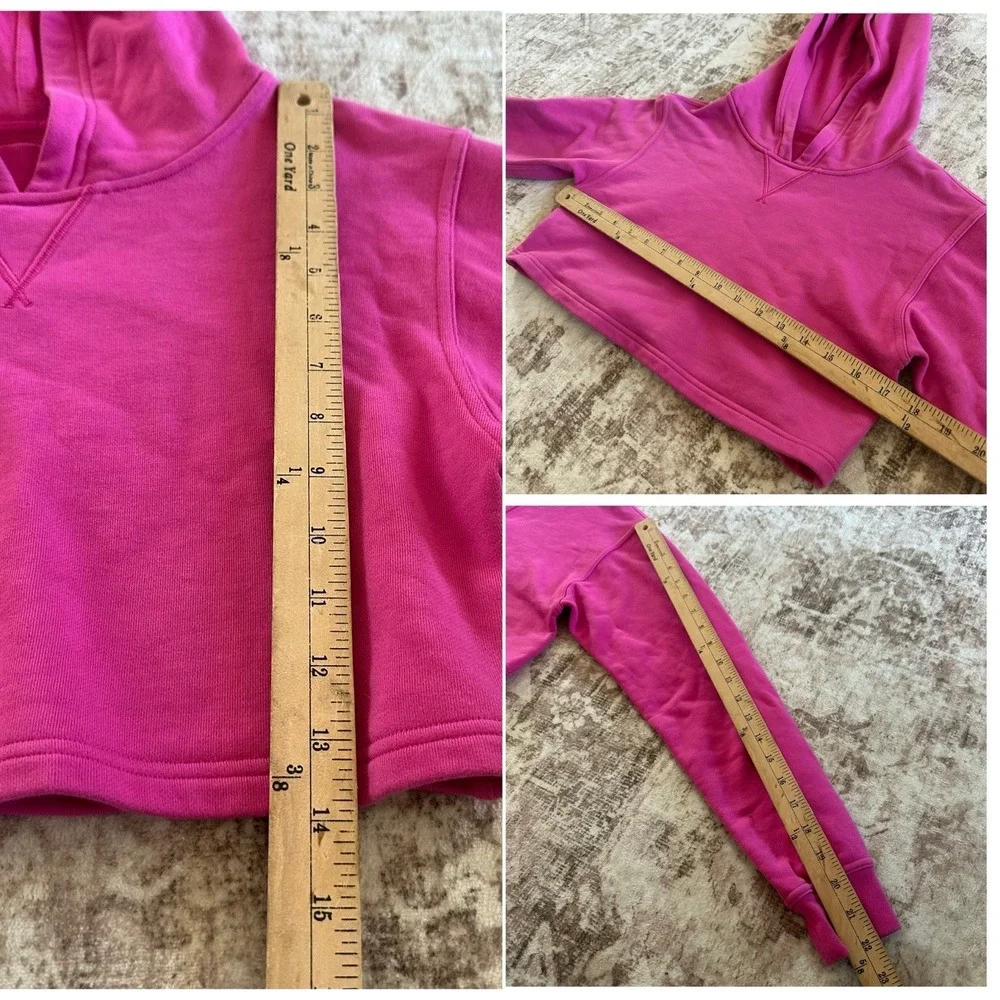 Lululemon All Yours Cropped Hoodie Womens‎ XS Sonic Pink Yoga Active Sweatshirt